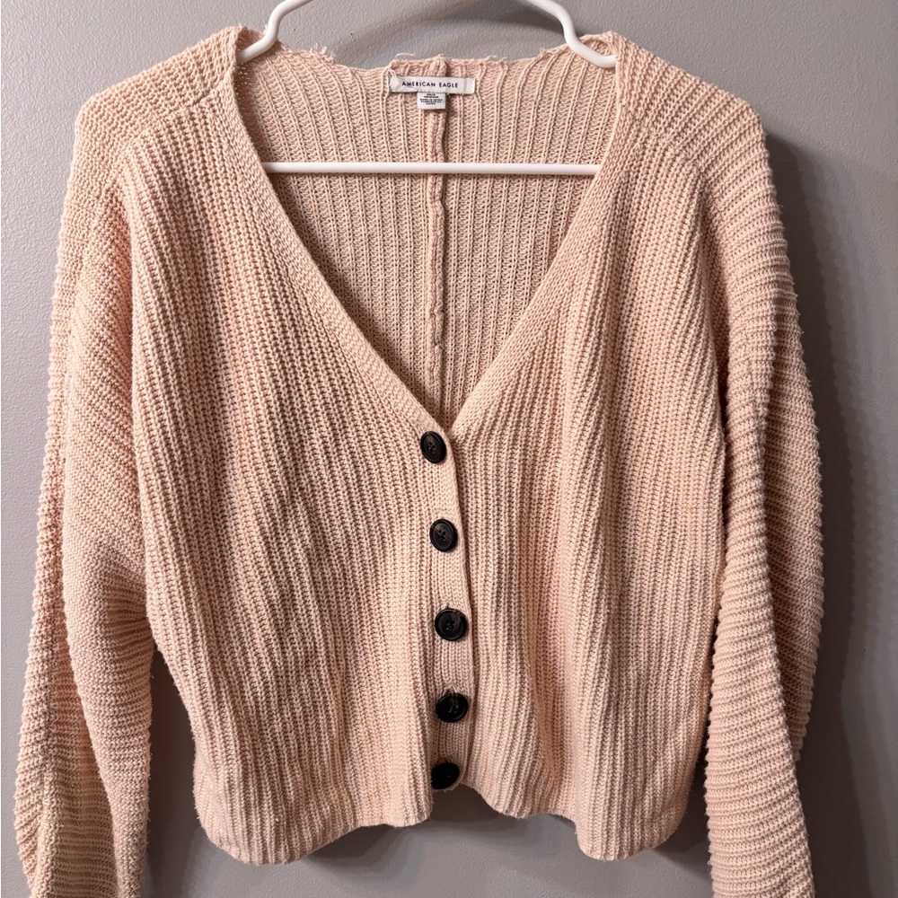 American Eagle Outfitters Cream Cardigan Sweater